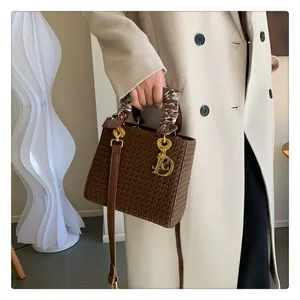 Custom Your Logo Modern Design Ladies Brown Frosting Leather Handbags Tote Bag Women Crossbody Shoulder Bag