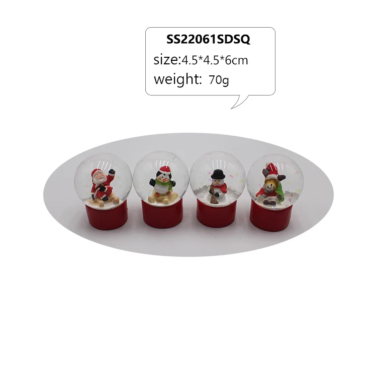 Wholesale 45mm Red Christmas Water Globe Animals Resin Souvenir Gift