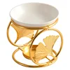 Gold Four-ring leaf ceramic incense burner