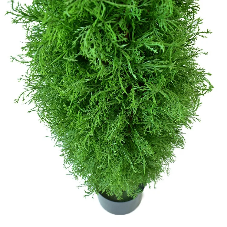 4 Feet Artificial Topiary Cypress Tree Faux Cedar Pine Plants Green Silk Boxwood Bonsai Tree for Christmas Decoration