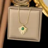 Collana in acciaio inossidabile turchese alieno