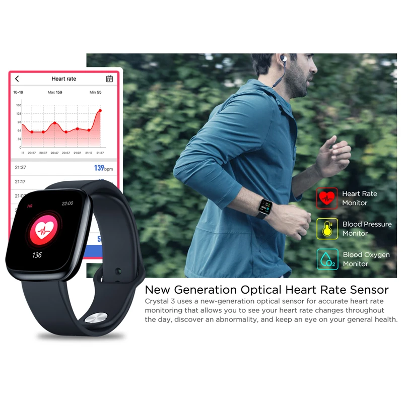 Zeblaze Crystal Smartwatch Multi Sports Modes IP67 Waterproof