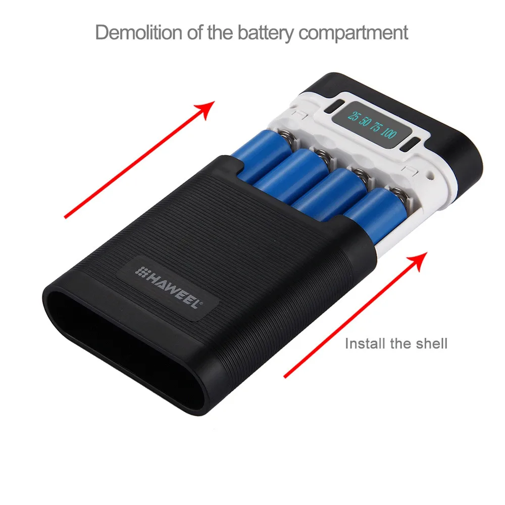 dual usb power bank case shell