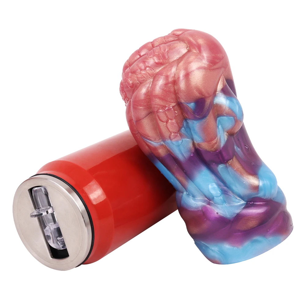 GEEBA Whale Dragon Single Hole Male Masturbators Soft Liquid Silicone Sex Toy Pubic Hip Masturbation Cup Realistic Vaginal