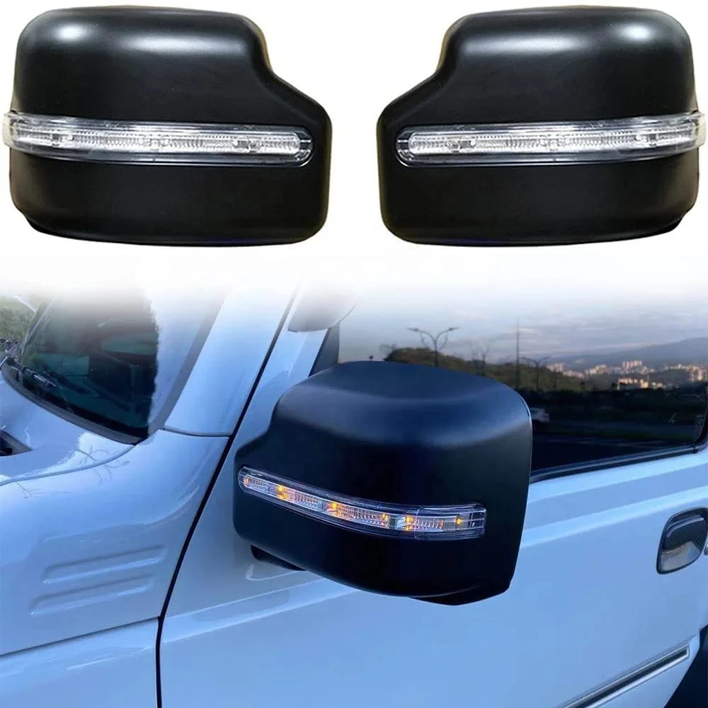OVOVS Side Wing Mirror Cover Shell Car Rear View Mirror Cover with Turn Signal Light for Suzuki Jimny JB74 JB64