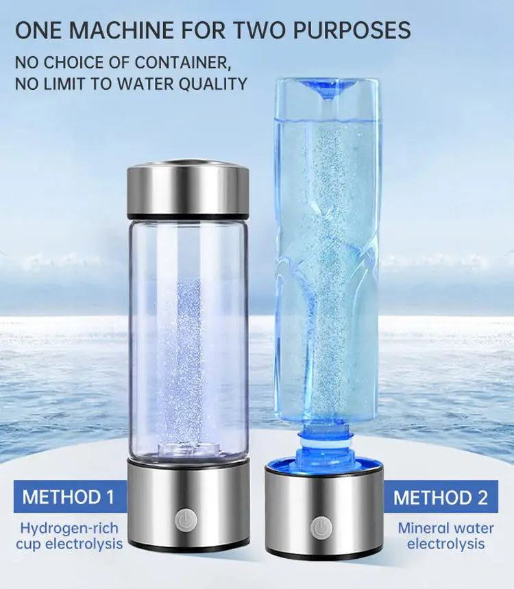 Generatore di Bottiglie d'Acqua di Idrogeno, Macchina per Ionizzazione d'Acqua Ricca di Idrogeno da 230 Ml, Tecnologia SPE d'Acqua Ricca di Idrogeno Tubo per Inalazione Nasale Autopulente | IT