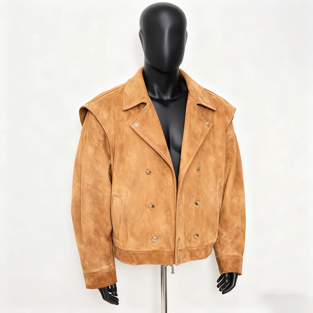 100% Genuine Cowhide Men's Leather Jacket New Stylish for Crocodile Skin Embossed Vintage Autumn Leather Jacket Coat