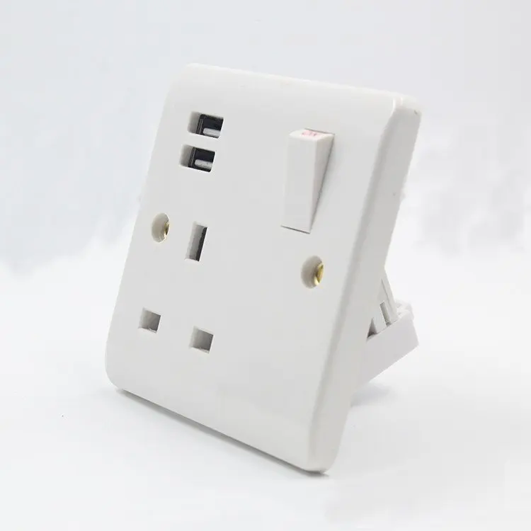 Color Box Electric Wall Socket Safe Copper Abs High Quality Uk Standard