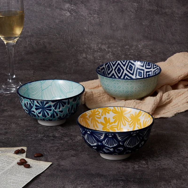 Elegant Customizable Life Glazed Ceramic Bowl Gift Set for Kitchen Dining Porcelain Household Tableware for Soup Parties