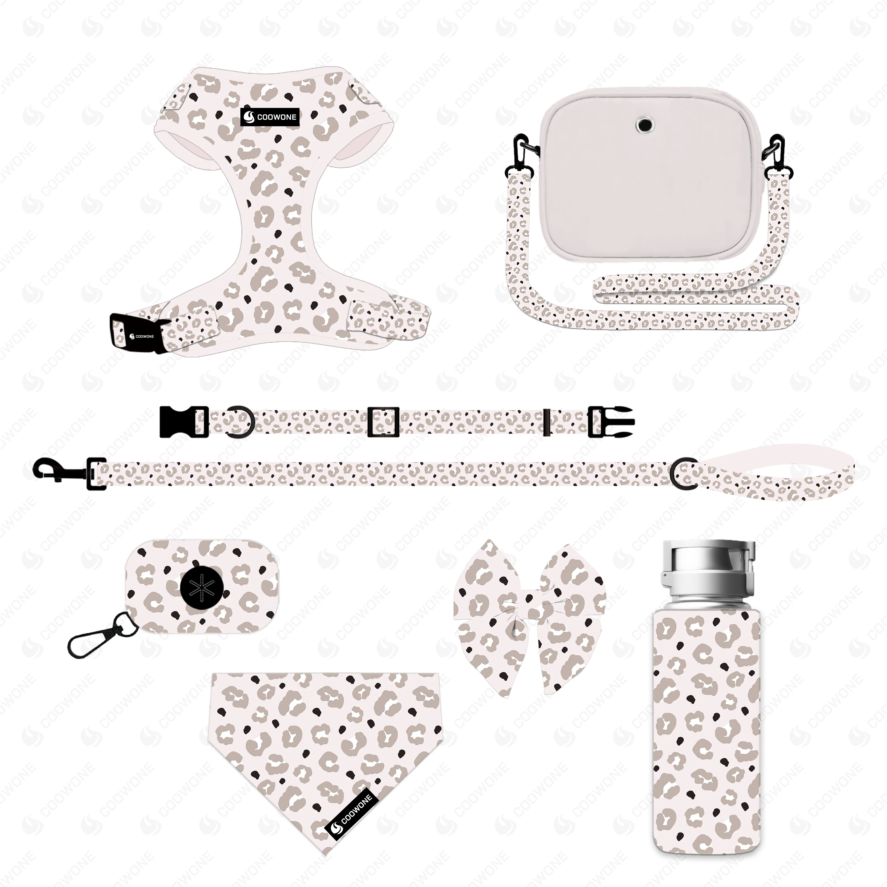 Coowone Dog Mom Walking Bag Crossbody With Poo Bag Dispenser Dog