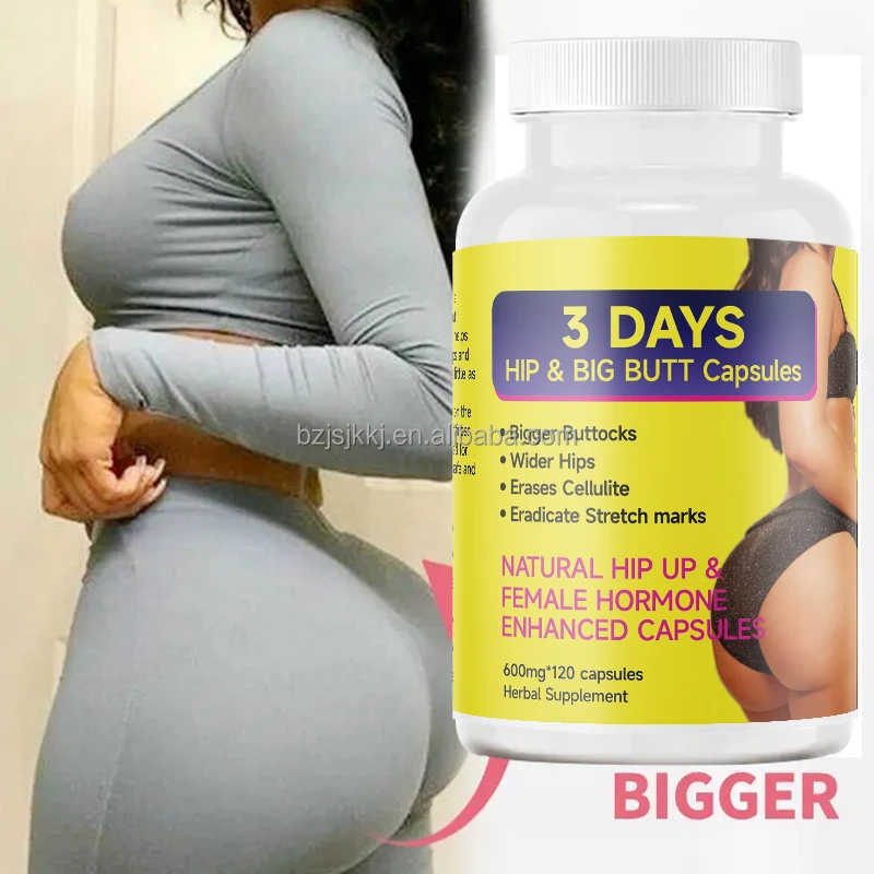 Lot De 2 Flacons De Capsules HIP & BIG BUTT Growth - Complément Naturel Pour Galbe Des Fesses, 20 Capsules Par Flacon