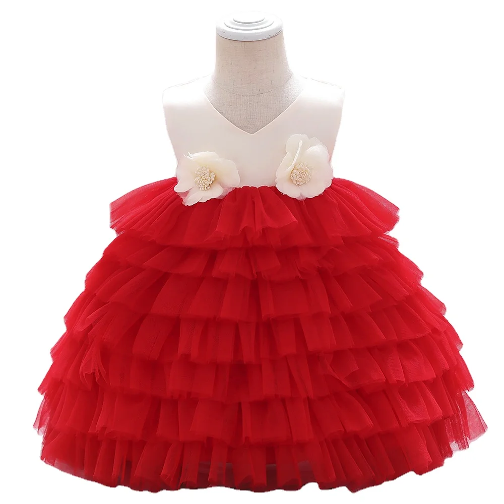 baby girl red occasion dress