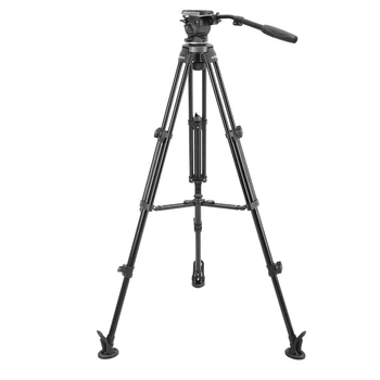 E-IMAGE EK630 Professional 66-Inch 75mm 170cm Bowl Size Camera Video Fluid Head LED Ring Light Tripod