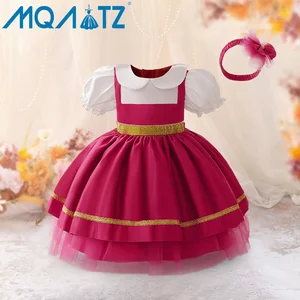 Children's Dress Cosplay Little Red Riding Hood Bubble Sleeve Puffy Princess Dress Children's Performance Dress