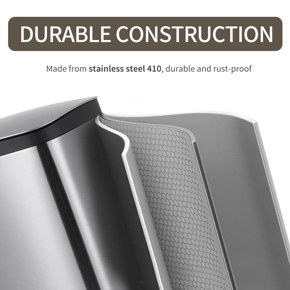 50L Steel Foot Pedal Trash Can - Eco-Friendly & Durable