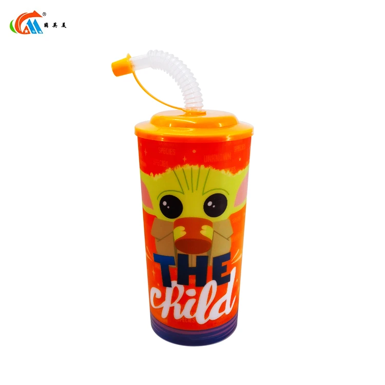 Promotional 360ml Cartoon Water Cup Foldable Plastic  Drink Cup for Bar Party