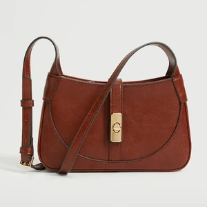 Custom Logo PU Brown Leather Ladies Fashion Crossbody Shoulder Bag Handbag Purse for Women