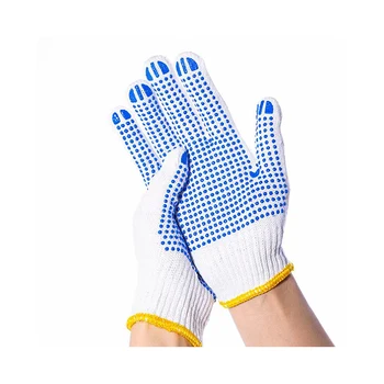 Factory Price White Natural Work Cotton Gloves PVC Dots White Cotton Gloves for Industry