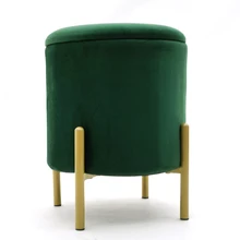 Customized Storage Ottoman Set Round Velvet Footrest Modern Vanity Stool Seat Factory Price