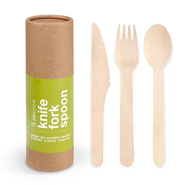 Индивидуальная упаковка, натуральная березовая древесина, биоразлагаемые столовые приборы для вечеринок, одноразовые деревянные столовые приборы, ложка, вилка, нож