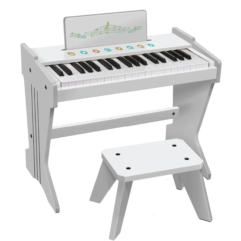 High Quality 37-Keys Wooden Piano Instrument Educational Musical Toys for Kids Children's Learning Model Guitar Set