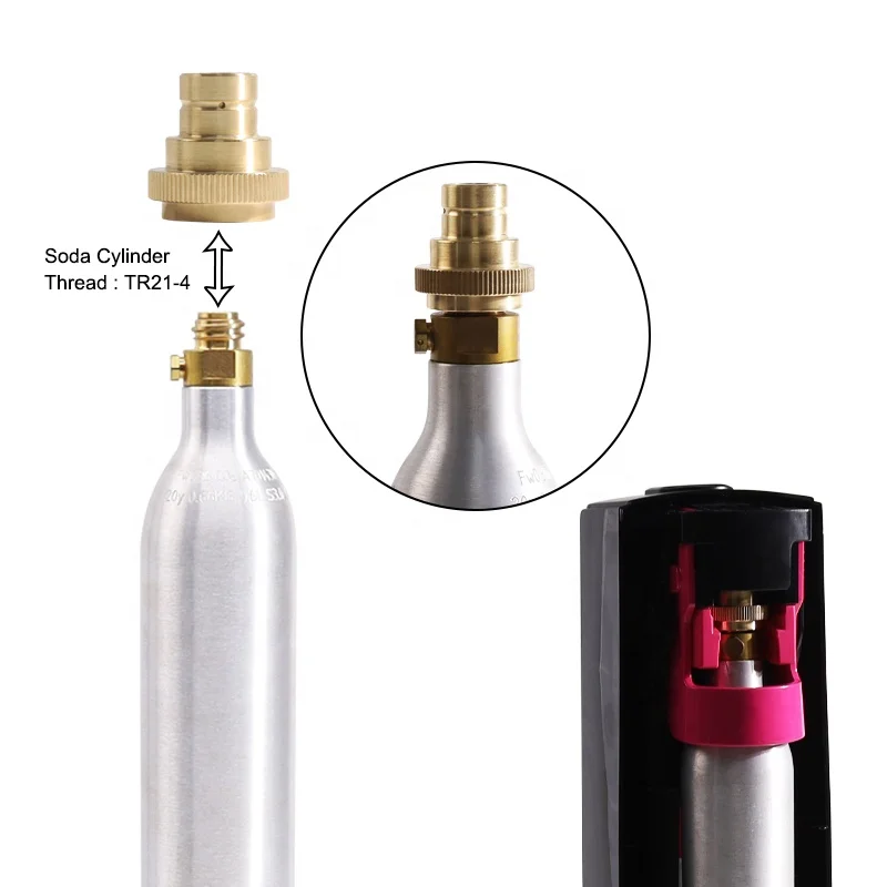 Быстросъемный адаптер из твердой латуни для CO2, кальцилиндр для соды DUO Terra Art 425 г 60 литров