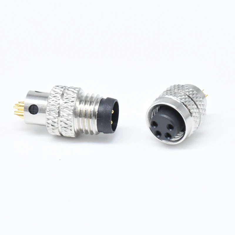 Circular M8 Connector 4 Pin a Code Electrical Industrial Moldable Male Female Plug IP67 Waterproof Cable Connector