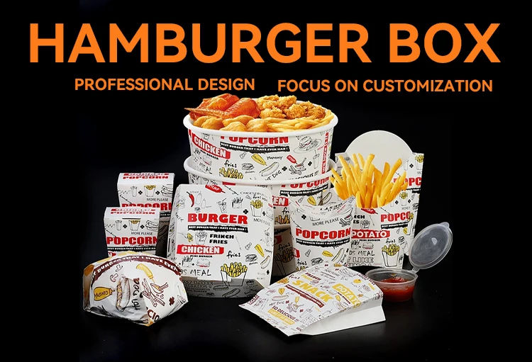 Customized Printing Disposable Hamburger Boxes - Buy Brown Kraft Food ...