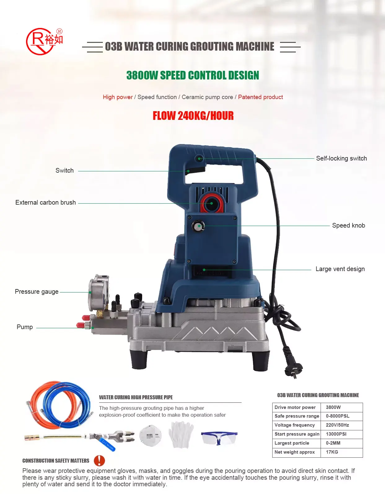 Yuru Construction Waterproof Materials Electric Grouting Machine ...