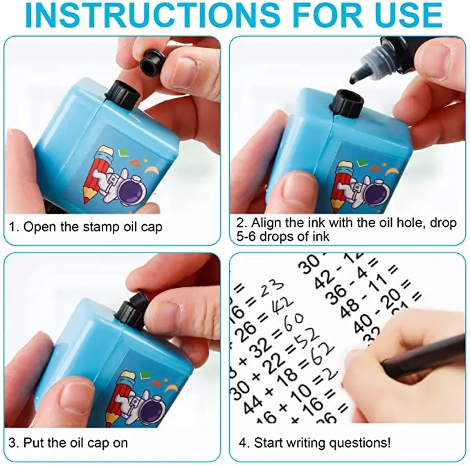 New Reusable Educational Mathl Rolling Stamp Addition Subtraction Multiplication Division Seal Arithmetic Artifact Math Roller