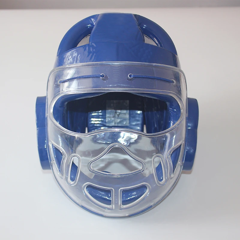 Sample Free Shipping High Quality and Durable White Taekwondo Blue Head Protector Guard Taekwondo Helmet Taekwondo Helmet