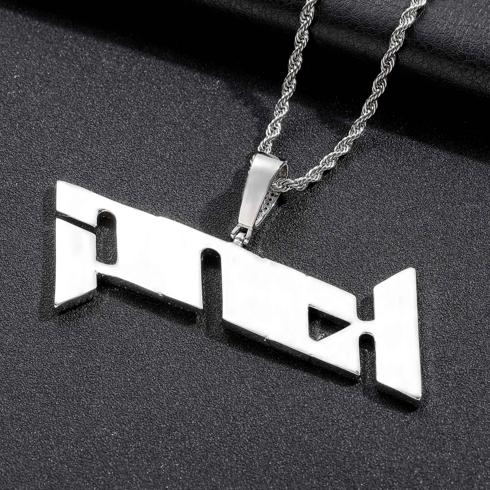 Factory Price Can Be Customized DIY Blade Lettering Combination 925 Sterling Silver Mozambique Diamond Necklace Pendant