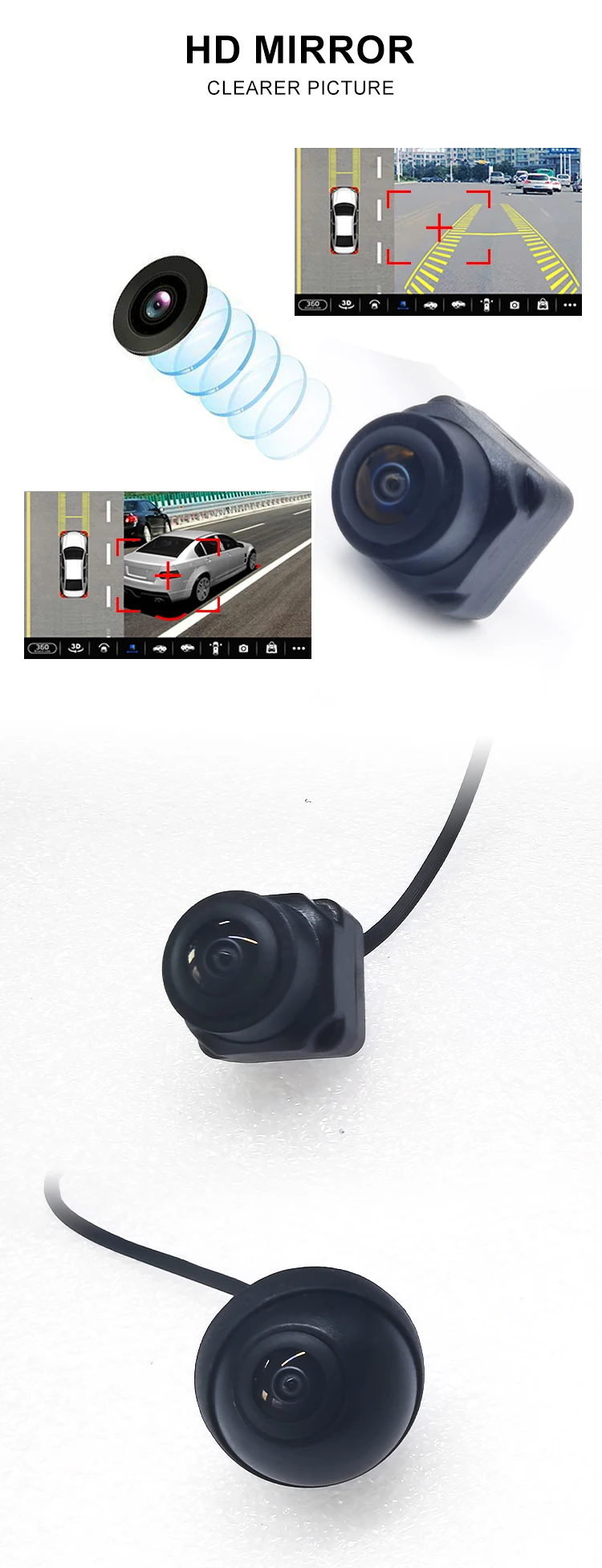 360 Panoramic Camera AHD 720P  1080P Full Color Image Bird View Left Right Front Rear Cameras For Car GPS Stereo Radio Player