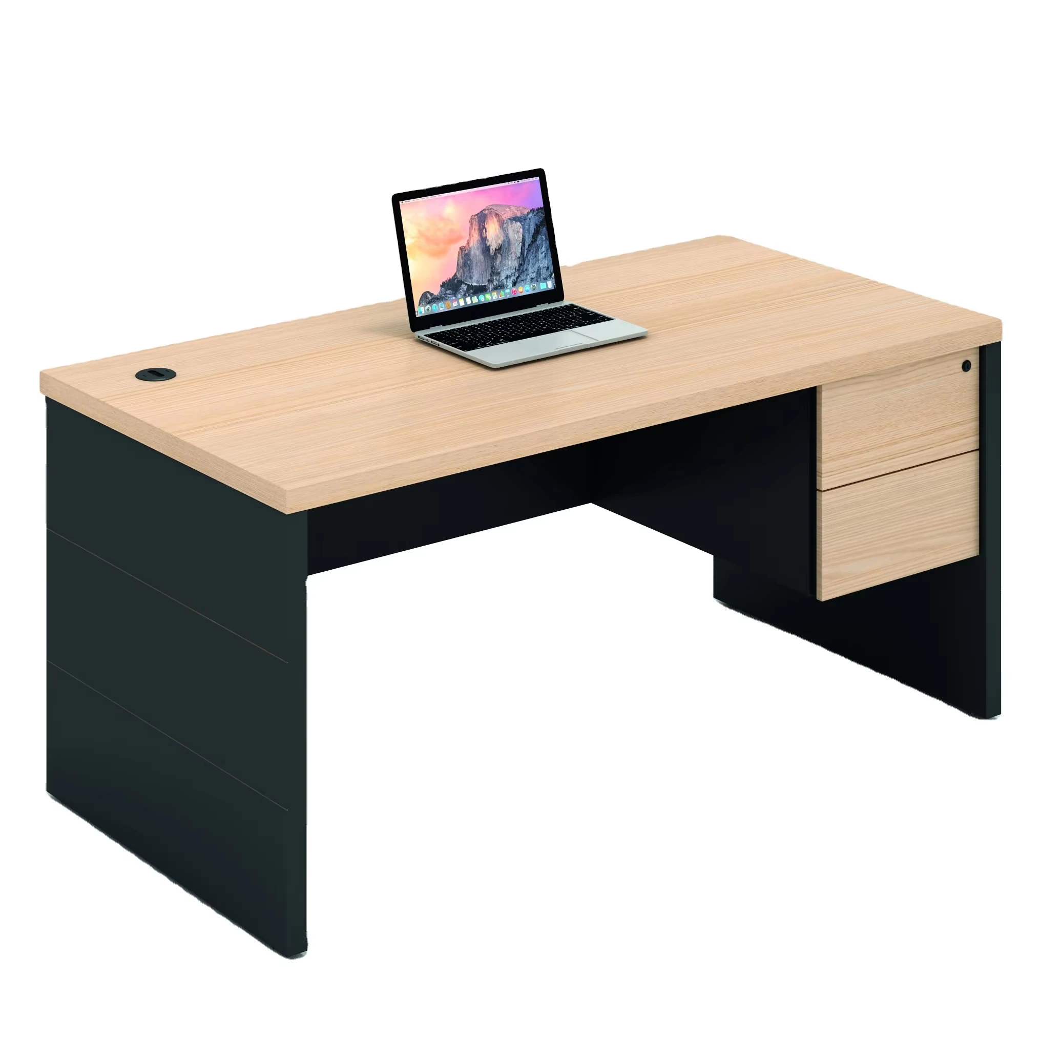 Contemporary Customizable Drawer Desk Modern MFC Simple Furniture for Home or Office with Revolving Feature