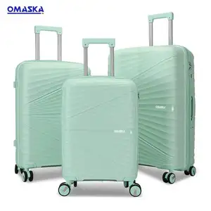 OMASKA Custom PP Carry on Luggage 20 24 28 Inch Set Spinner Women Trolley Set Bags PP Travel Suitcase