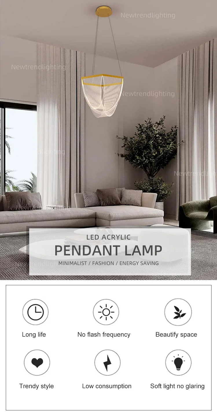 cpl 293 new product indoor decoration villa dining room living room acrylic led pendant light-0