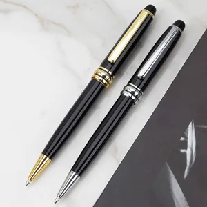 Manufacturer Customized Logo Engraving High-End Advertising Gifts-Black Medium Oil Metal Ballpoint 1.0mm for Hotel Business