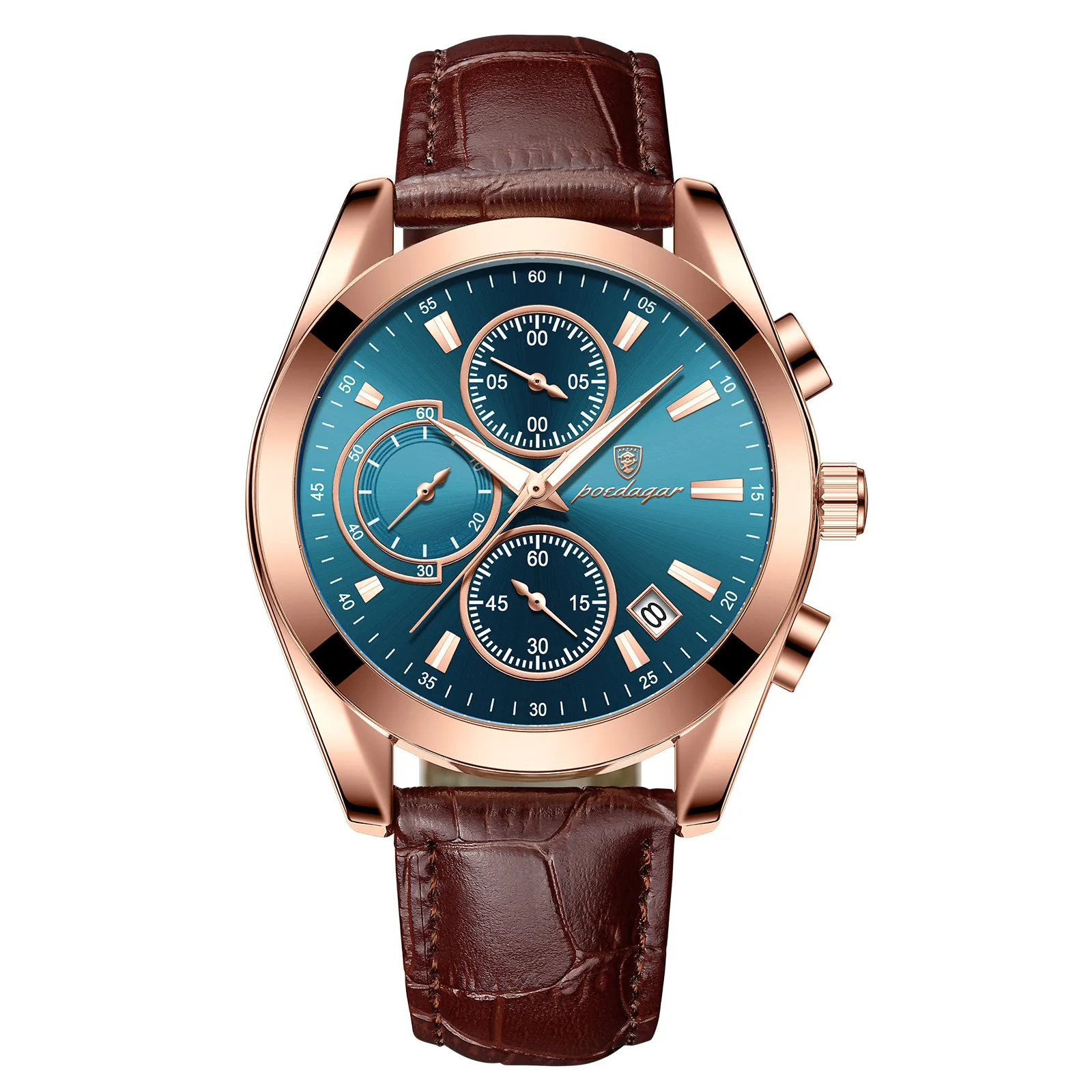 POEDAGAR Men's Luxury Watches Waterproof Luminous