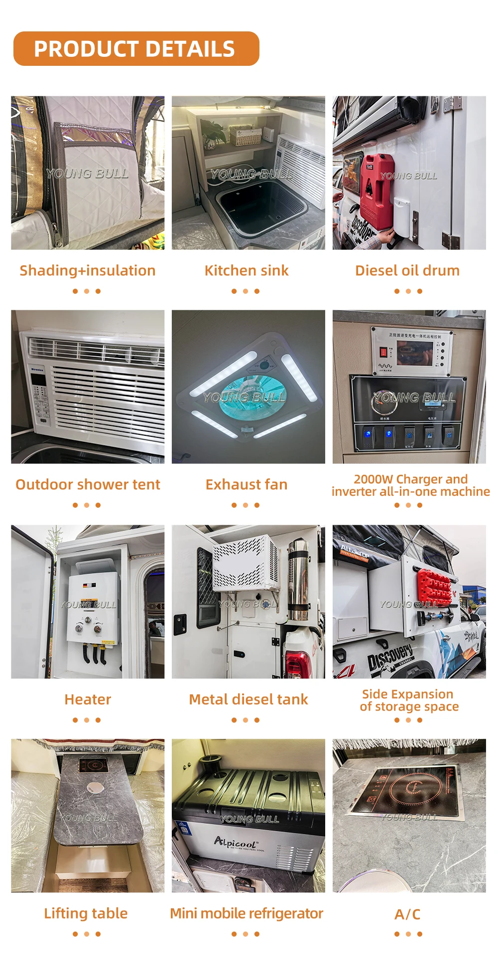 Luxury 4x4 Truck Camper For Pickup Colorado Steel Customized Chinese