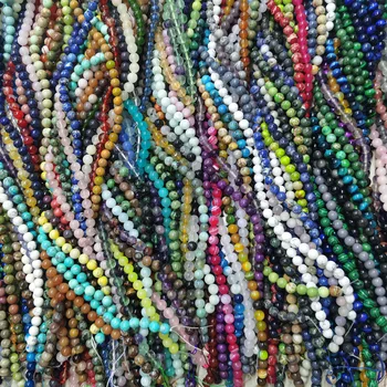 2023 Wholesale Various Colors Gemstone Round Beads For Making Jewelry Bracelet DIY Loose Beads