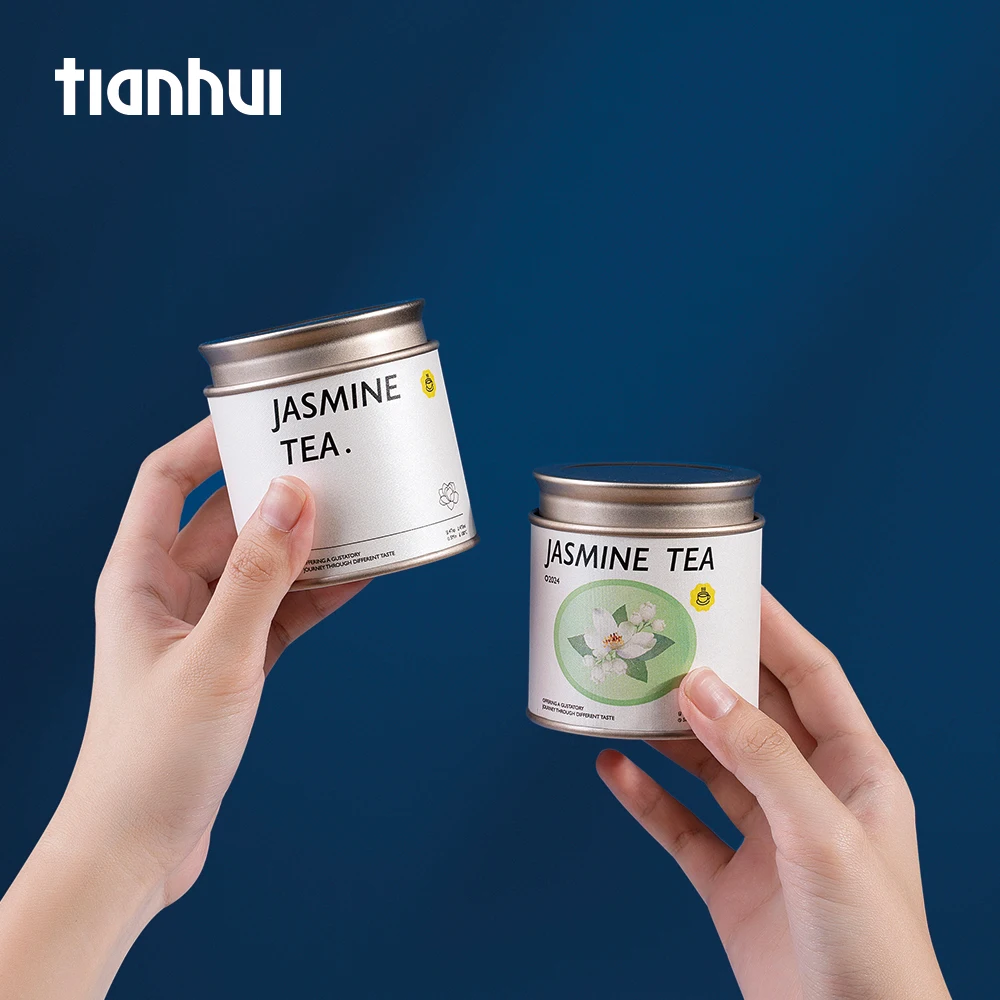 Koleksi Teh Herbal Tianhui Teh Melati Kaleng Penyimpanan Kedap Udara