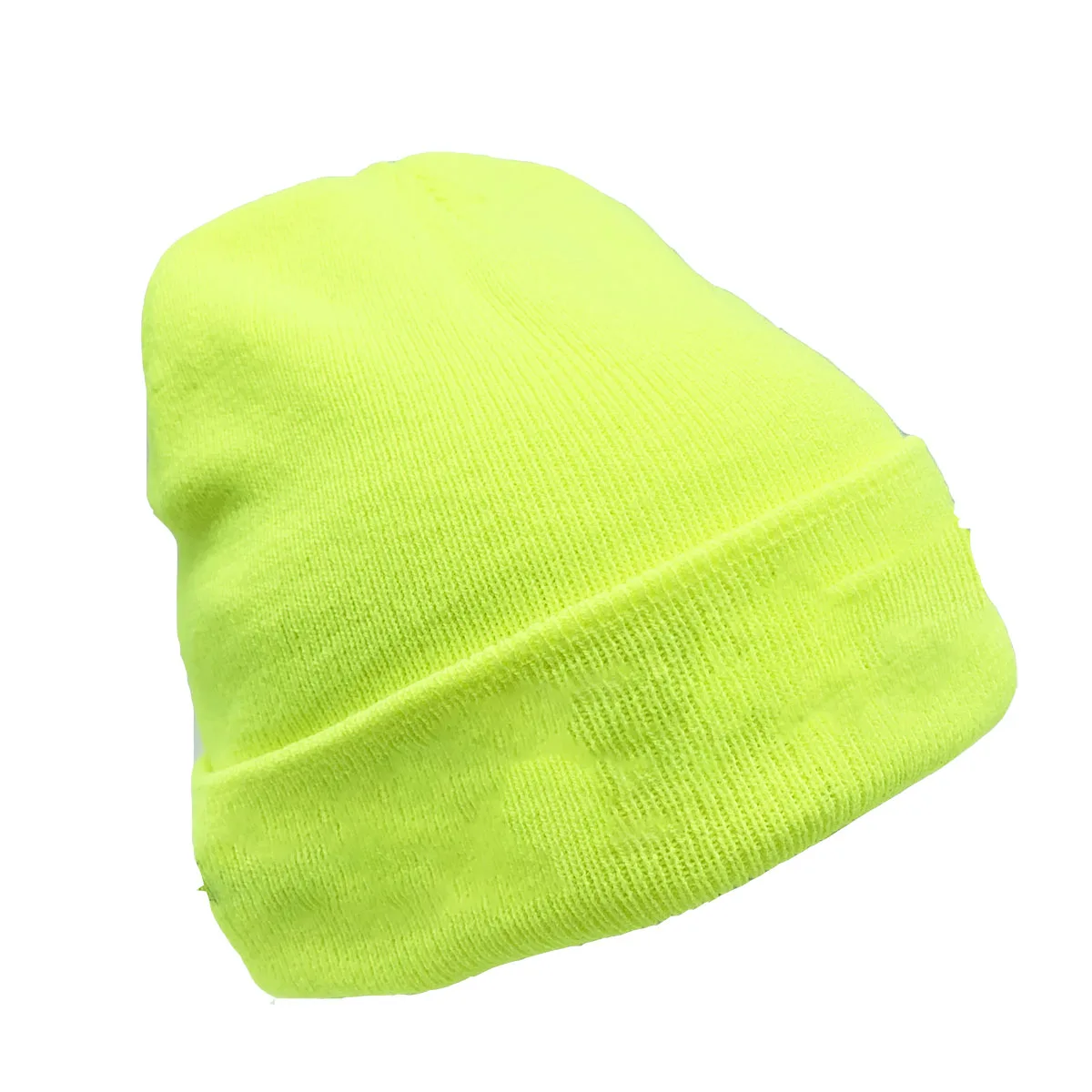 BSCI Supplier Hi Vis Flurocent Ski Hats Embroidery Knit Beanie