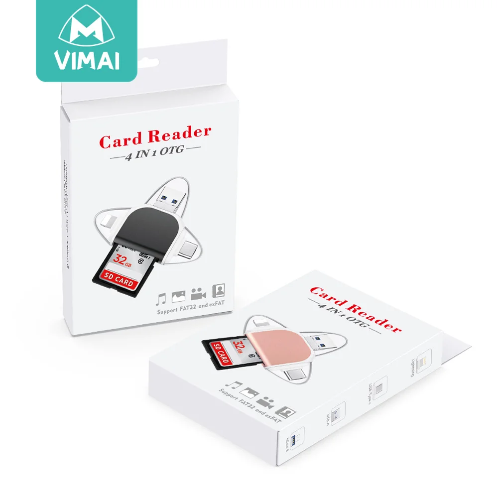 VIMAI Лидер продаж 4 в 1 micro usb tf card reader для смартфонов и