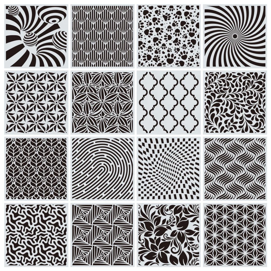 Geometric Stencils Painting Templates for Scrapbooking Cookie Tile