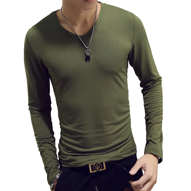 2022 Quick dry sports solid wholesale slim o-neck v-neck custom plain OEM logo blank long sleeve men t shirts