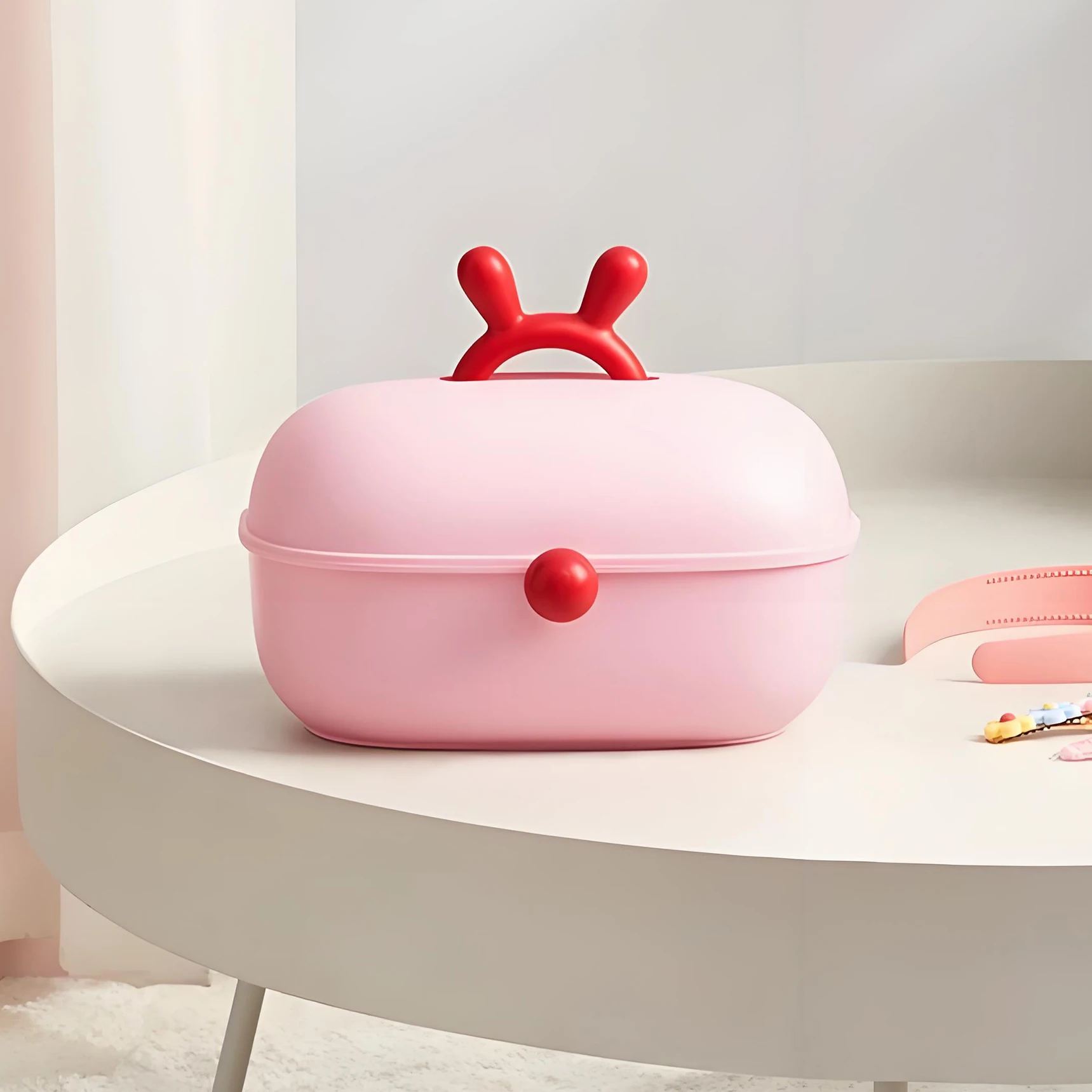 Children's Hair Accessories Storage Box Girls' Hair Clip Headband Leather Band Headwear Ring Girls' Princess Jewe