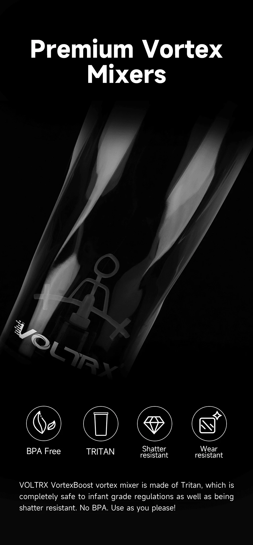 Voltrx 700ml 24oz Protein Electric Shaker Bottle Gym Blender Shaker