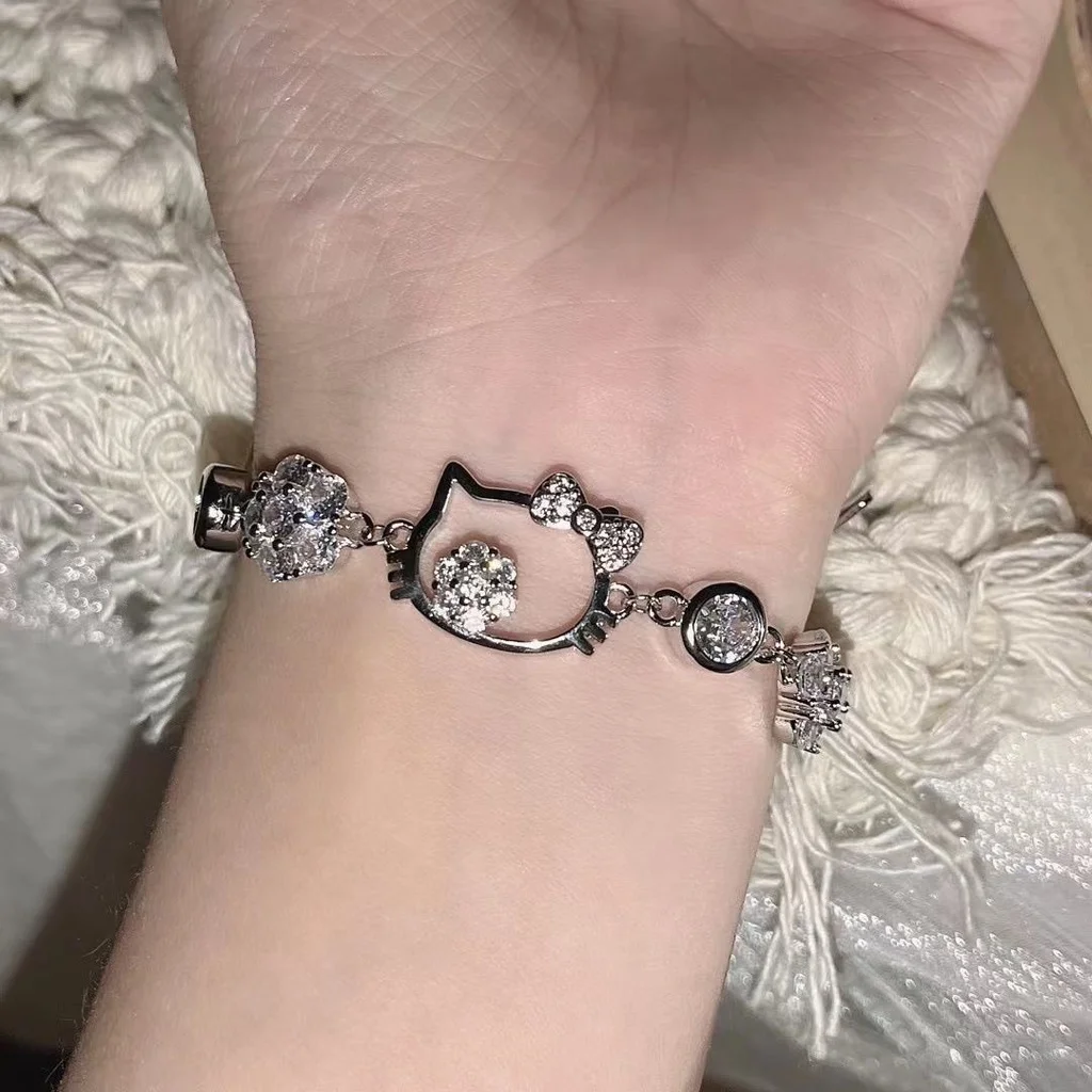 cute exquisite rhinestone hello kitty bracelets