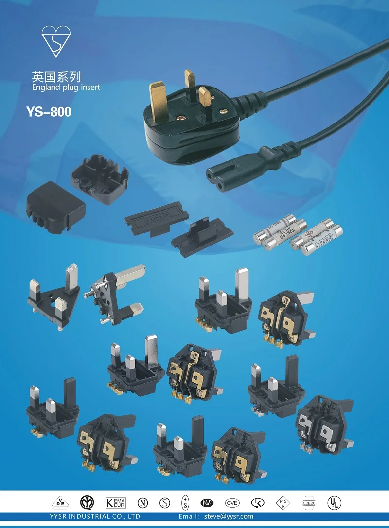 Turkey Plug Inserts With Hollow/solid Brass Pins 4.8mm 10/16a 2pin