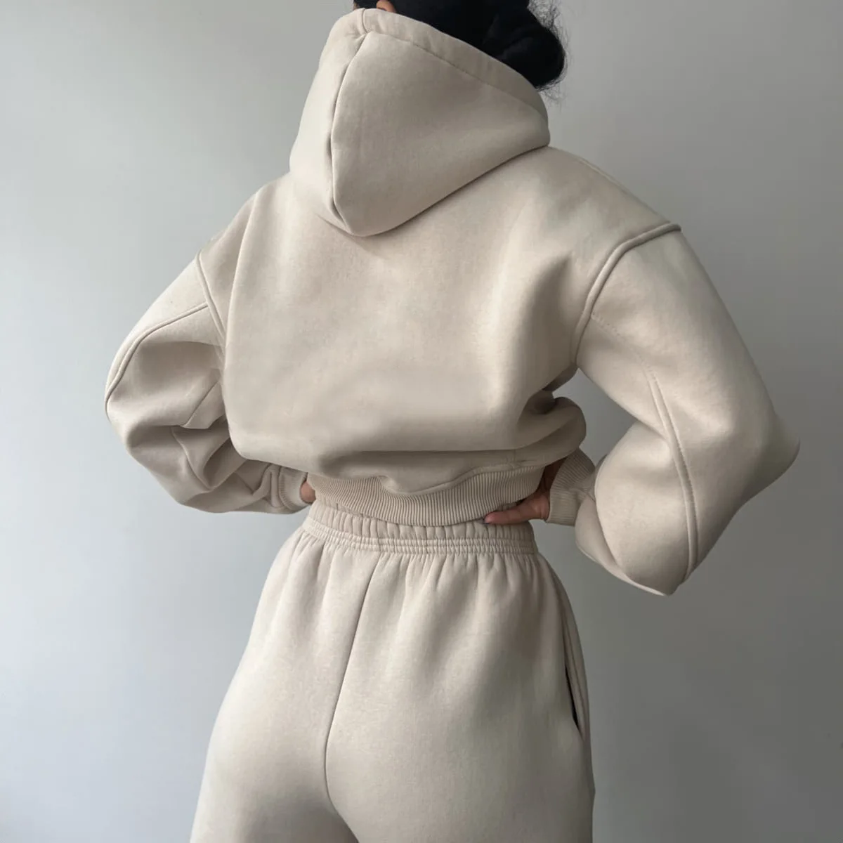 Spring Autumn Hot-Selling European American Long Hooded Sweatshirt Sports Pants Two-Piec detail